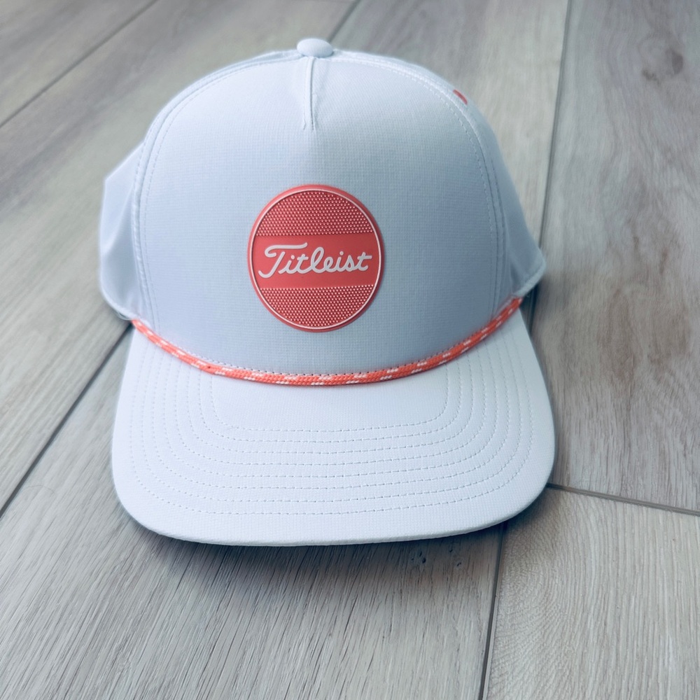Titleist Boardwalk Rope Golf Hat Snapback Cap – White/Pink – NWOT